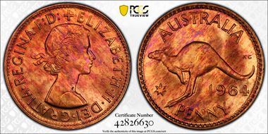 1964 (m) 1D MS63+ RB