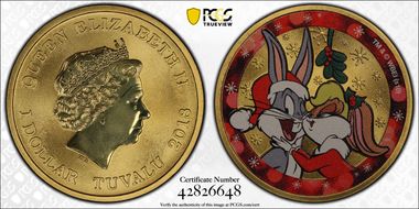 2018-P $1 Looney Tunes Merry Everything Colorized MS69