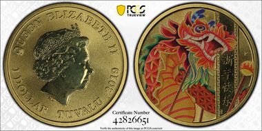 2019-P $1 Chinese New Year Colorized MS69