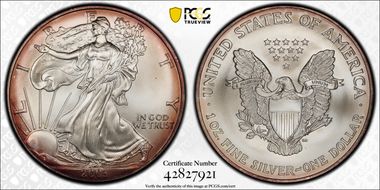 2003 $1 Silver Eagle MS68