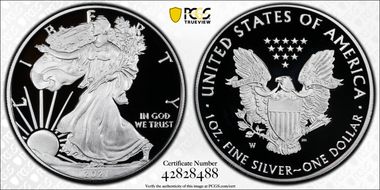 2021-W  $1 Silver Eagle - Type 1 PR70DCAM