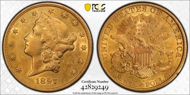 1897-S $20 AU50