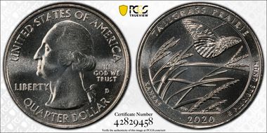 2020-D 25C Tallgrass Prairie NP MS67