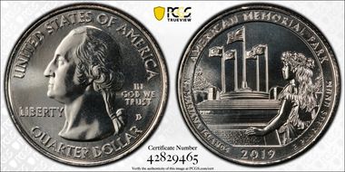 2019-D 25C American Memorial NP MS67