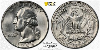 1958-D 25C MS66