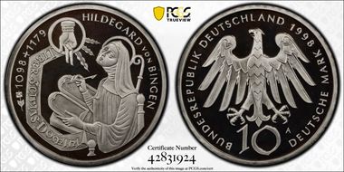 1998-A 10 Mk Von Bingen PR70DCAM