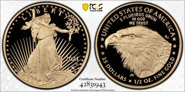 2021-W $25 Gold Eagle - Type 2 First Strike PR70DCAM