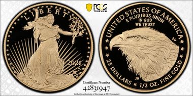 2021-W $25 Gold Eagle - Type 2 First Strike PR70DCAM