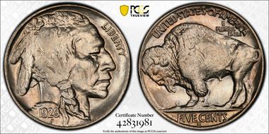 1929-S 5C MS66