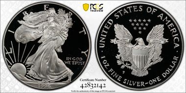 1996-P $1 Silver Eagle PR69DCAM