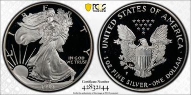 1994-P $1 Silver Eagle PR69DCAM