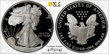 1992-S $1 Silver Eagle PR69DCAM