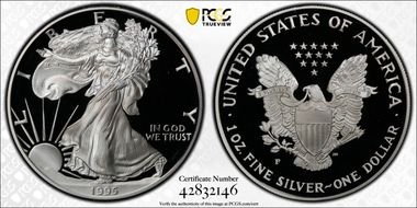 1995-P $1 Silver Eagle PR70DCAM