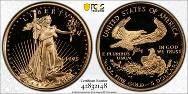 1995-W $5 Gold Eagle PR69DCAM