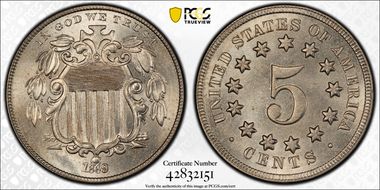 1869 5C Narrow Date, FS-301 MS66