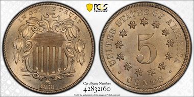 1868 5C Rev of 1868 FS-905 MS64