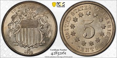 1868 5C Rev of 1868 FS-906 MS65
