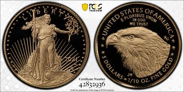 2021-W $5 Gold Eagle - Type 2 First Strike PR70DCAM