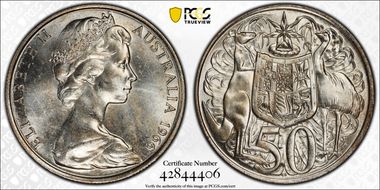 1966 50C KM-67  Ag MS66+