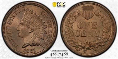 1861 1C MS65