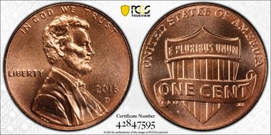 2018-D 1C Shield MS67RD