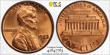 1982-D 1C Bronze MS66RD