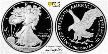 2021-W  $1 Silver Eagle - Type 2 First Strike PR70DCAM