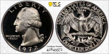 1972-S 25C PR68DCAM