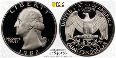 1982-S 25C PR70DCAM