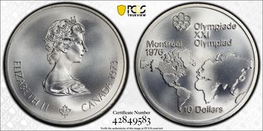 1973 $10 World Map MS68