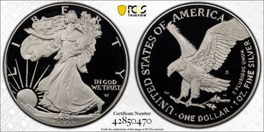 2021-S $1 Silver Eagle - Type 2 First Strike PR70DCAM
