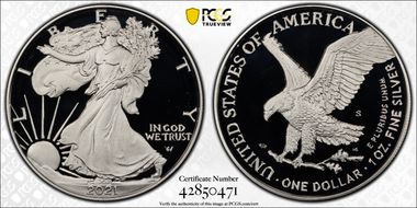 2021-S $1 Silver Eagle - Type 2 First Strike PR69DCAM