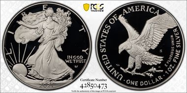 2021-S $1 Silver Eagle - Type 2 First Strike PR69DCAM