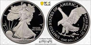 2021-S $1 Silver Eagle - Type 2 First Strike PR70DCAM