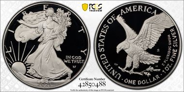 2021-S $1 Silver Eagle - Type 2 First Strike PR69DCAM