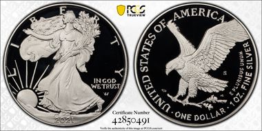 2021-S $1 Silver Eagle - Type 2 First Strike PR69DCAM