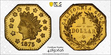 1875 G$1 BG-1125 MS66PL