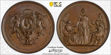 1876 AE Medal GW-933, Centennial Expo - Danish MS64