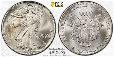 1986 $1 Silver Eagle MS69