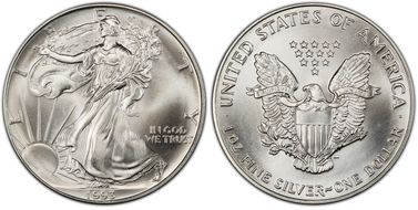 1993 $1 Silver Eagle MS67