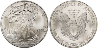1998 $1 Silver Eagle MS68