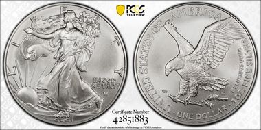 2021 $1 Silver Eagle - Type 2 MS69