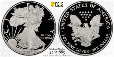 2007-W $1 Silver Eagle PR70DCAM