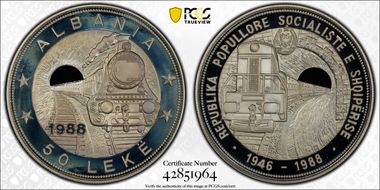1988 50 Leke First Railroad PR67DCAM