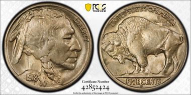 1918-S 5C 2 Feathers, FS-401 MS63