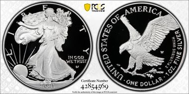 2021-W  $1 Silver Eagle - Type 2 First Strike PR69DCAM