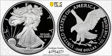 2021-W  $1 Silver Eagle - Type 2 First Strike PR70DCAM