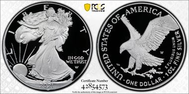 2021-W  $1 Silver Eagle - Type 2 First Strike PR70DCAM