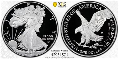 2021-W  $1 Silver Eagle - Type 2 First Strike PR70DCAM
