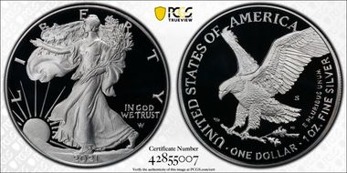 2021-S $1 Silver Eagle - Type 2 First Strike PR70DCAM
